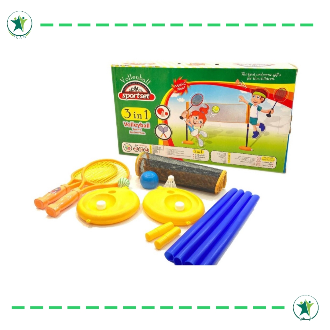 ست ورزشی والیبال بدمینتون تنیس