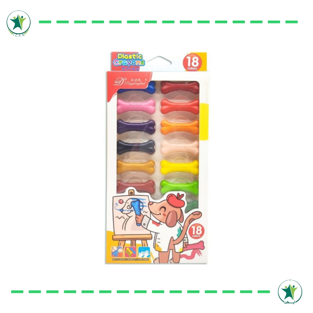 مداد شمعی جادویی ۱۸ رنگ استخوانی